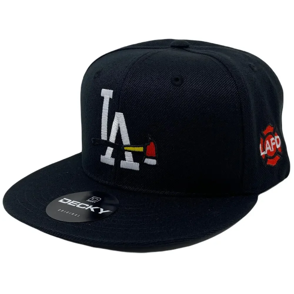 Los Angeles LA Axe Snapback Hat All Black